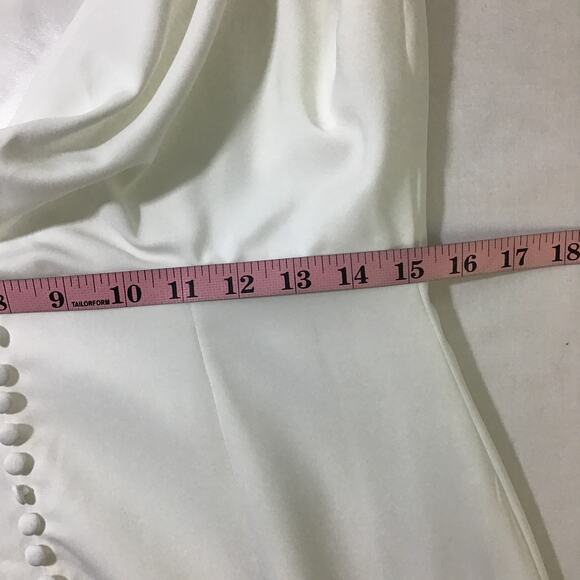 LULU'S SZ L Eternal Promise Ivory Satin Cowl Back Sleeveless Maxi Dress NEW B41 - Picture 6 of 9